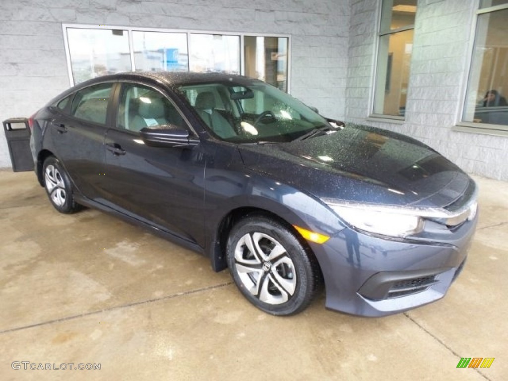 2017 Civic LX Sedan - Modern Steel Metallic / Gray photo #1