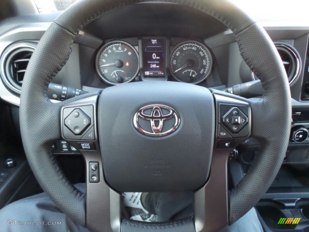 2017 Toyota Tacoma TRD Sport Double Cab 4x4 Black Steering Wheel Photo #118642943