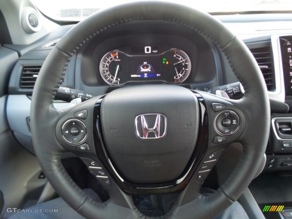 2017 Honda Pilot Elite AWD Gray Steering Wheel Photo #118645368