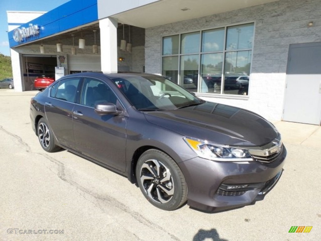 2017 Accord EX-L V6 Sedan - Modern Steel Metallic / Black photo #1