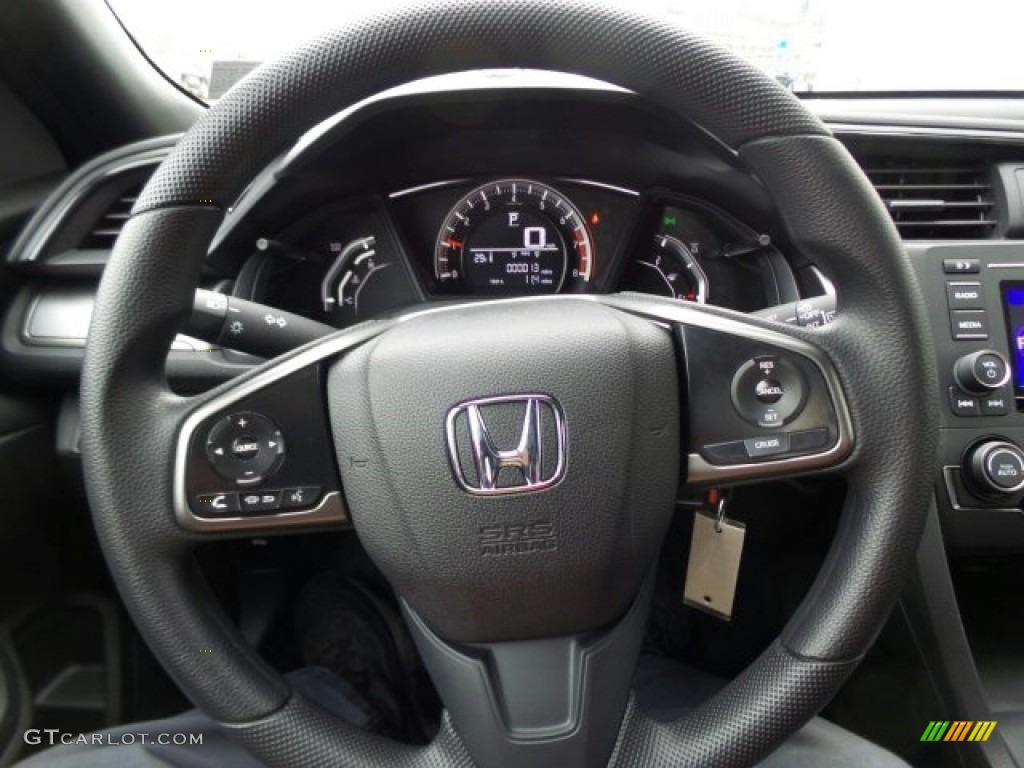 2017 Honda Civic LX Hatchback Black Steering Wheel Photo #118647575