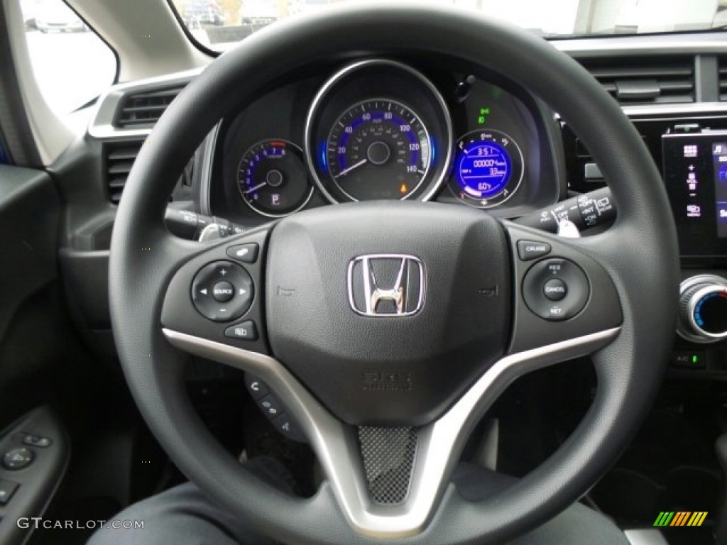 2017 Honda Fit EX Black Steering Wheel Photo #118647929