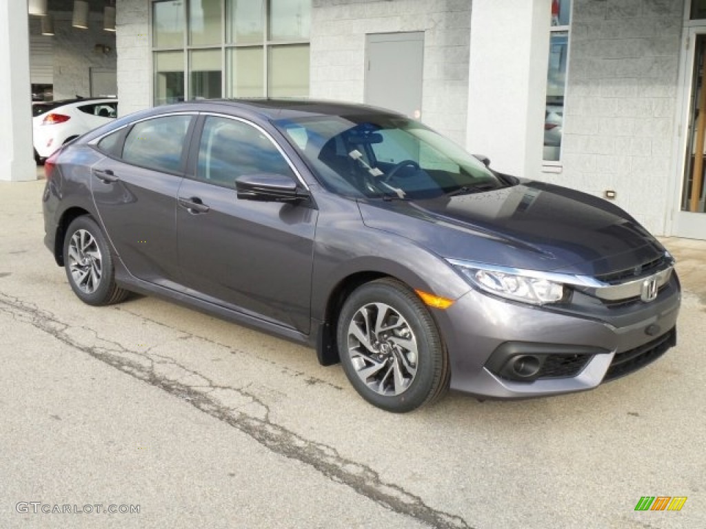 2017 Civic EX Sedan - Modern Steel Metallic / Black photo #1