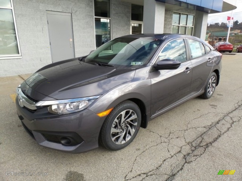 2017 Civic EX Sedan - Modern Steel Metallic / Black photo #5