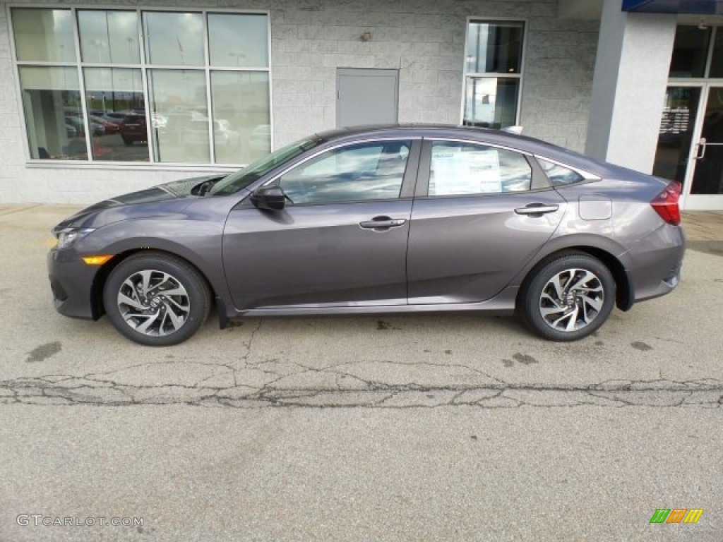 2017 Civic EX Sedan - Modern Steel Metallic / Black photo #6