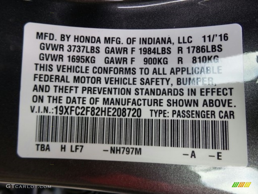 2017 Civic EX Sedan - Modern Steel Metallic / Black photo #8