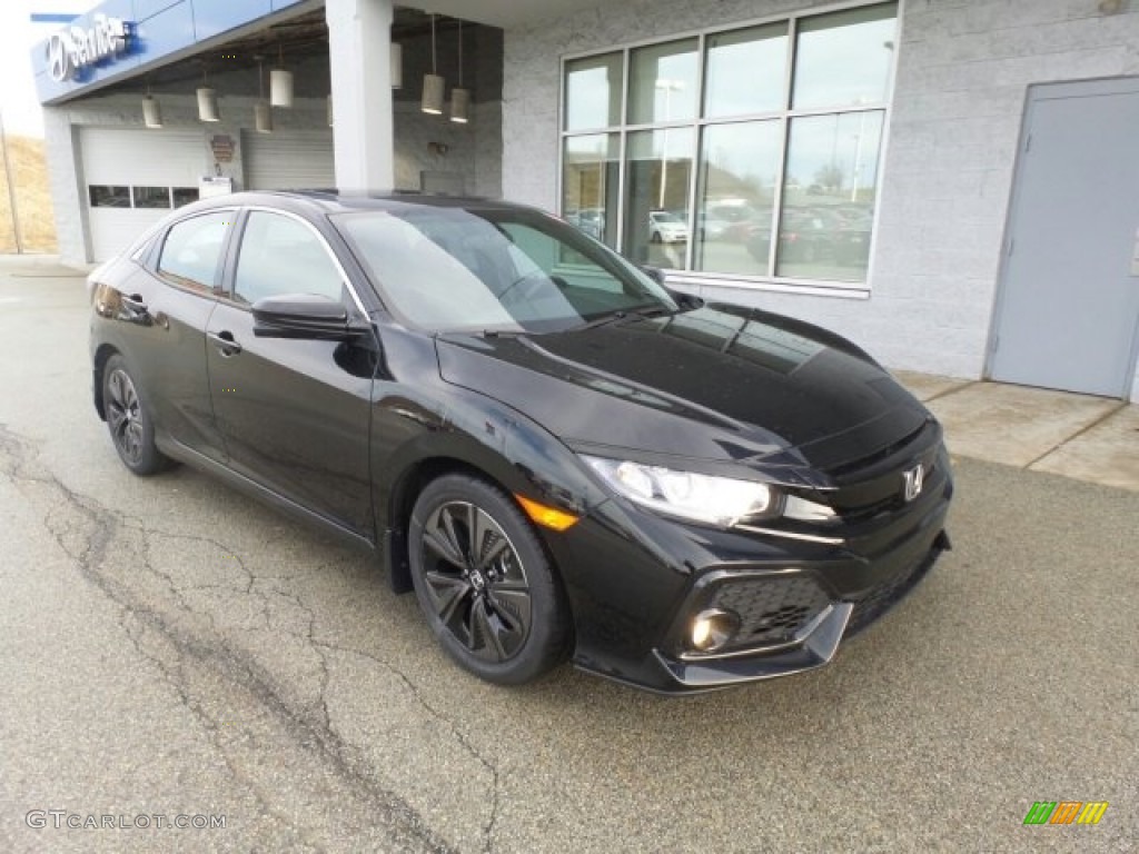 Crystal Black Pearl 2017 Honda Civic EX Hatchback Exterior Photo #118651397