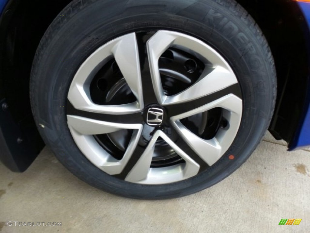 2017 Civic LX Sedan - Aegean Blue Metallic / Black photo #3