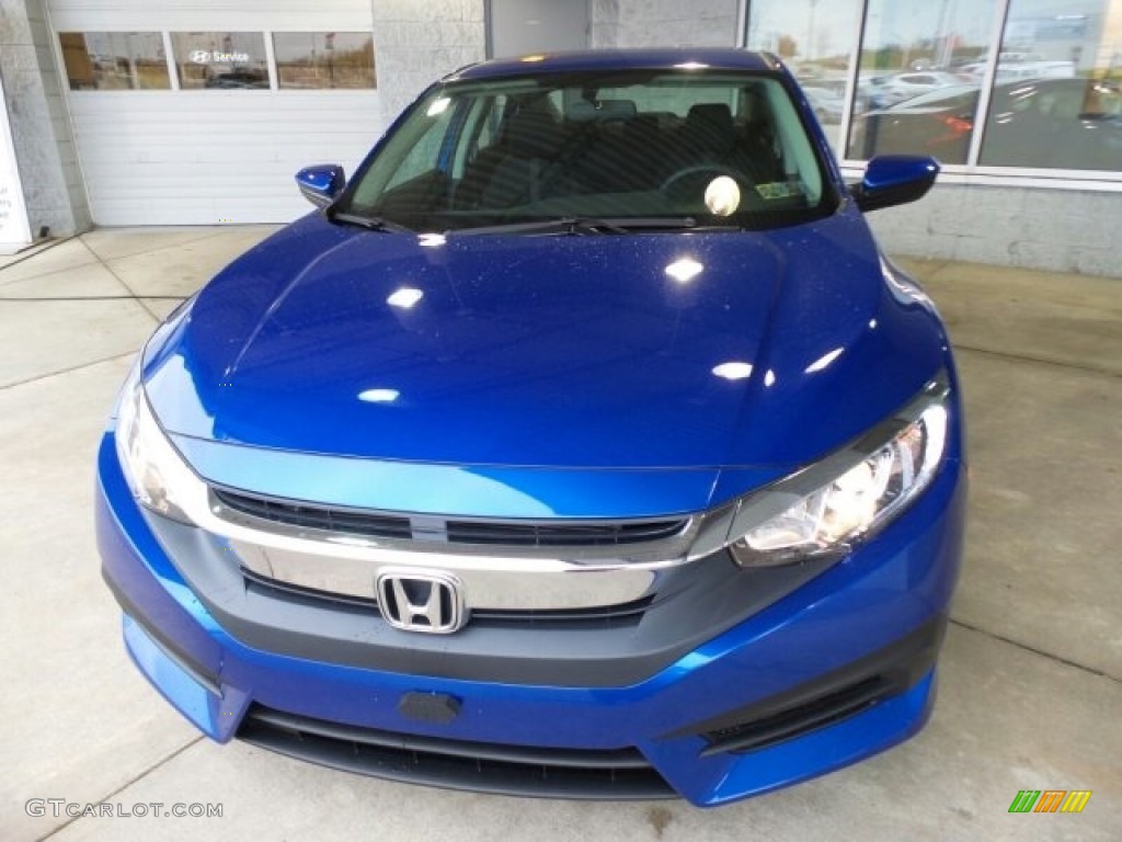 2017 Civic LX Sedan - Aegean Blue Metallic / Black photo #4