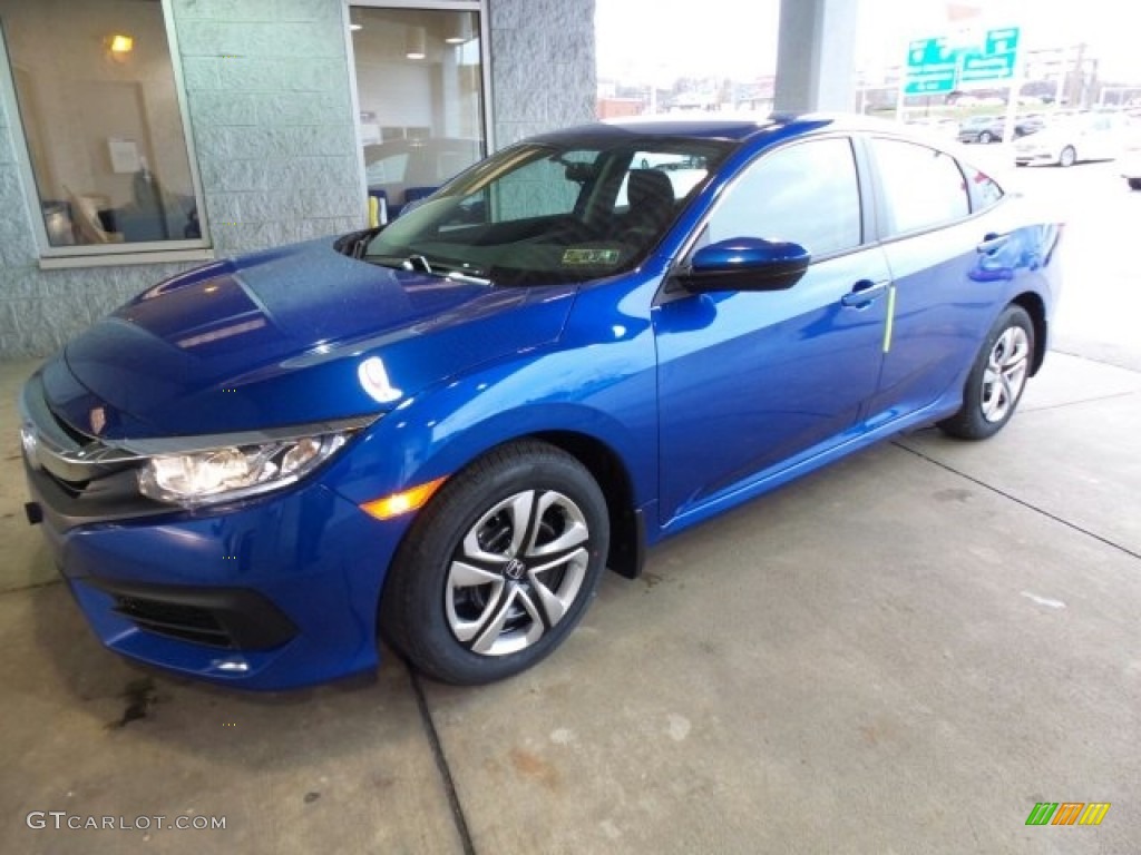 2017 Civic LX Sedan - Aegean Blue Metallic / Black photo #5