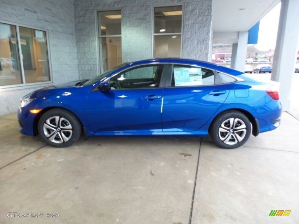 2017 Civic LX Sedan - Aegean Blue Metallic / Black photo #6