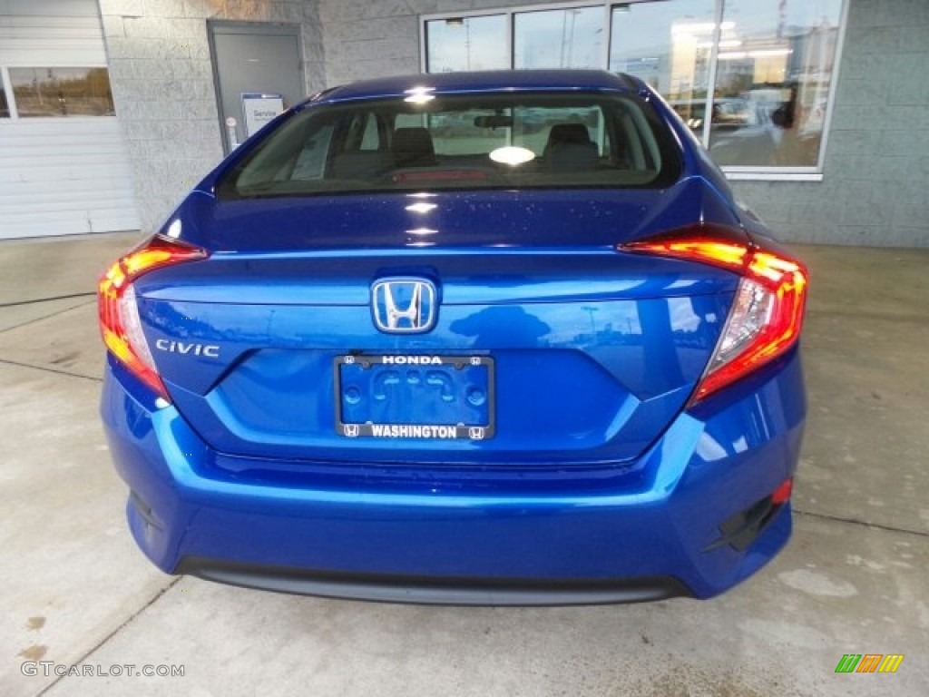 2017 Civic LX Sedan - Aegean Blue Metallic / Black photo #7