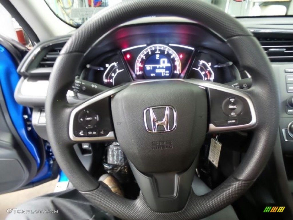 2017 Civic LX Sedan - Aegean Blue Metallic / Black photo #16