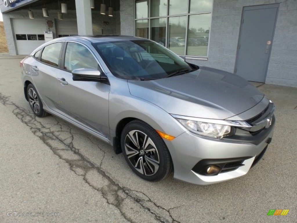 2017 Civic EX-L Sedan - Lunar Silver Metallic / Black photo #1