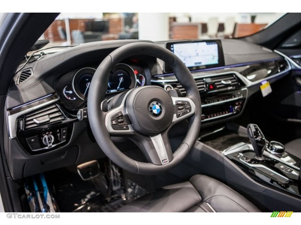 Black Interior 2017 BMW 5 Series 540i Sedan Photo #118654061