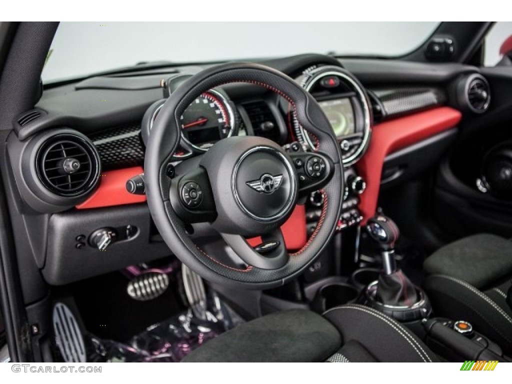 2017 Mini Hardtop John Cooperworks 2 Door JCW Carbon Black Dinamica/Double Stripe Dashboard Photo #118659392