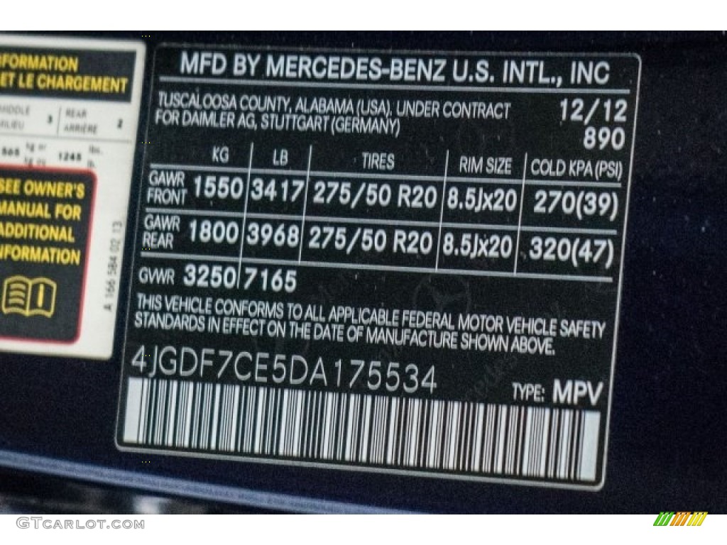 2013 GL Color Code 890 for Lunar Blue Metallic Photo #118660511