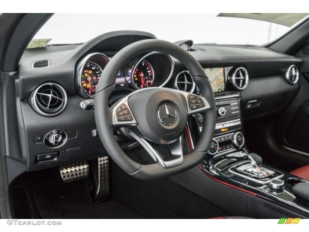2017 Mercedes-Benz SLC 300 Roadster Bengal Red/Black Dashboard Photo #118660694