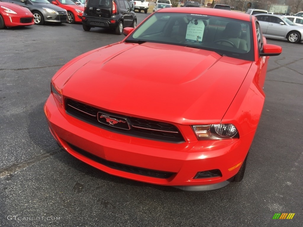 2011 Mustang V6 Premium Coupe - Race Red / Stone photo #18