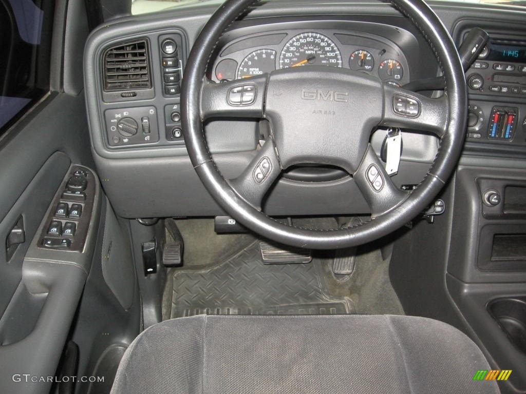 2005 Sierra 1500 SLE Crew Cab 4x4 - Carbon Metallic / Dark Pewter photo #4