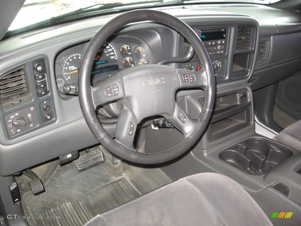 2005 Sierra 1500 SLE Crew Cab 4x4 - Carbon Metallic / Dark Pewter photo #6