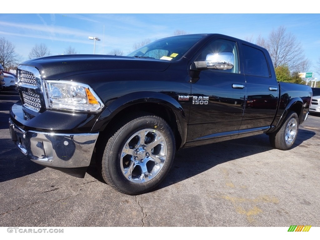 2017 1500 Laramie Crew Cab - Brilliant Black Crystal Pearl / Black photo #1