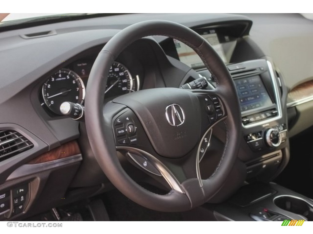 2017 Acura MDX SH-AWD Espresso Steering Wheel Photo #118688559