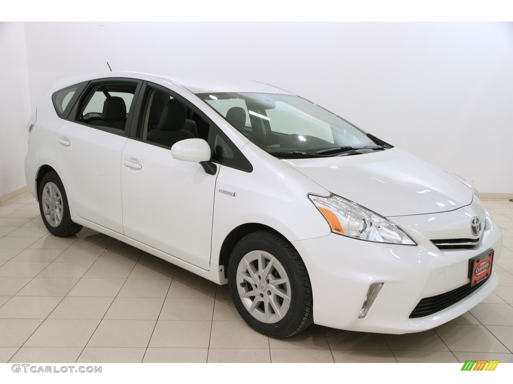 2014 Prius v Three - Blizzard White Pearl / Dark Gray photo #1