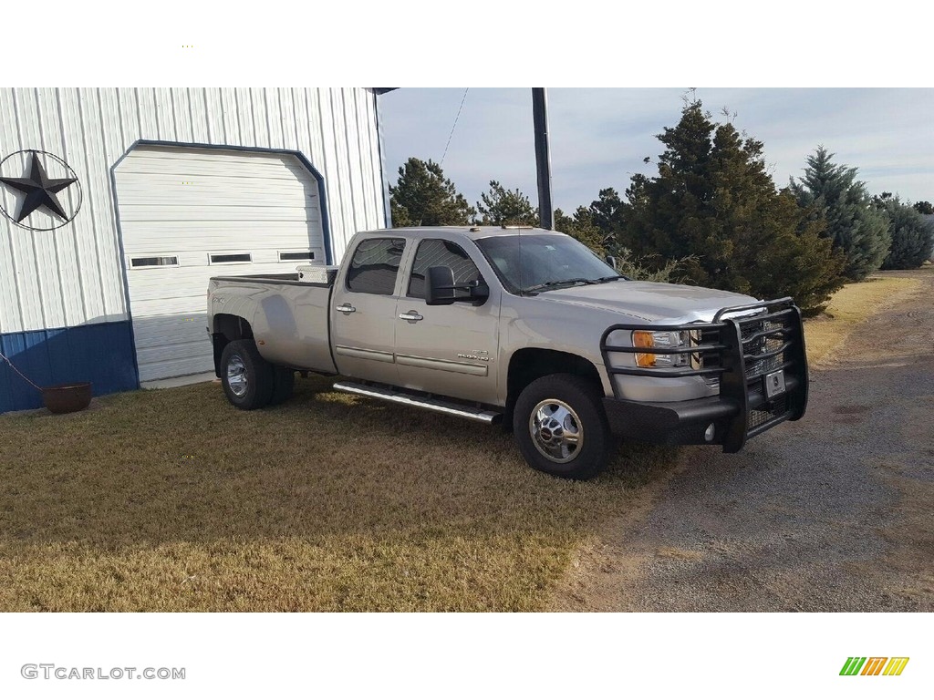 2008 Sierra 3500HD SLT Crew Cab 4x4 Dually - Silver Birch Metallic / Dark Titanium/Light Titanium photo #1