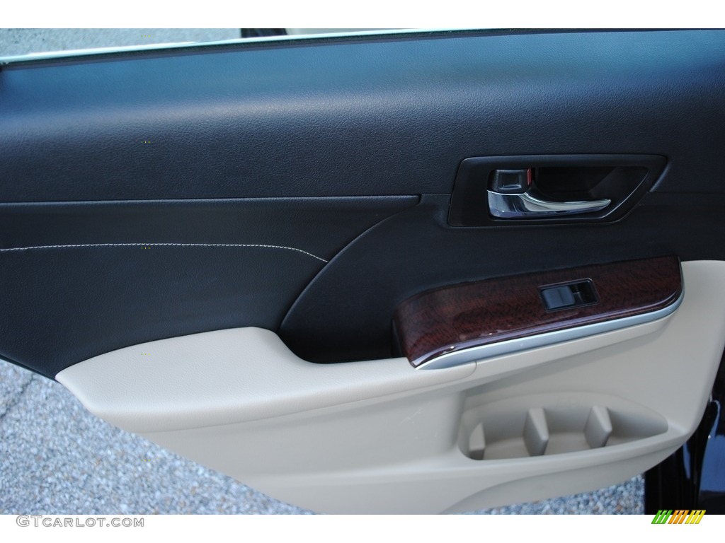 2014 Camry XLE V6 - Attitude Black Metallic / Ivory photo #23