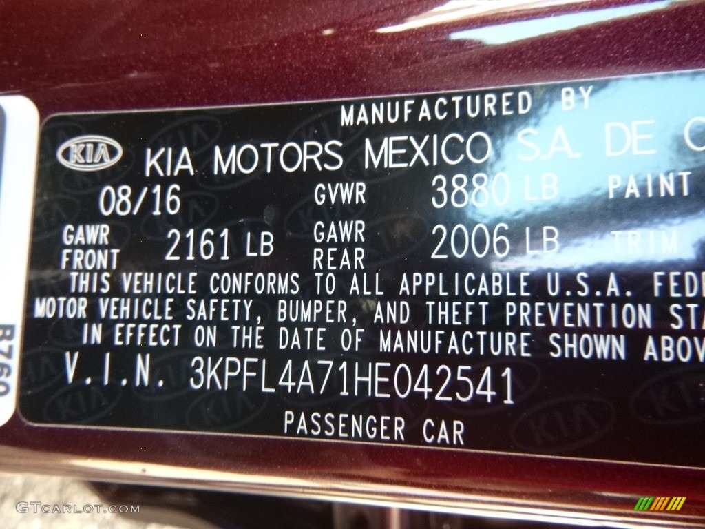 2017 Forte LX - Garnet Red / Black photo #15