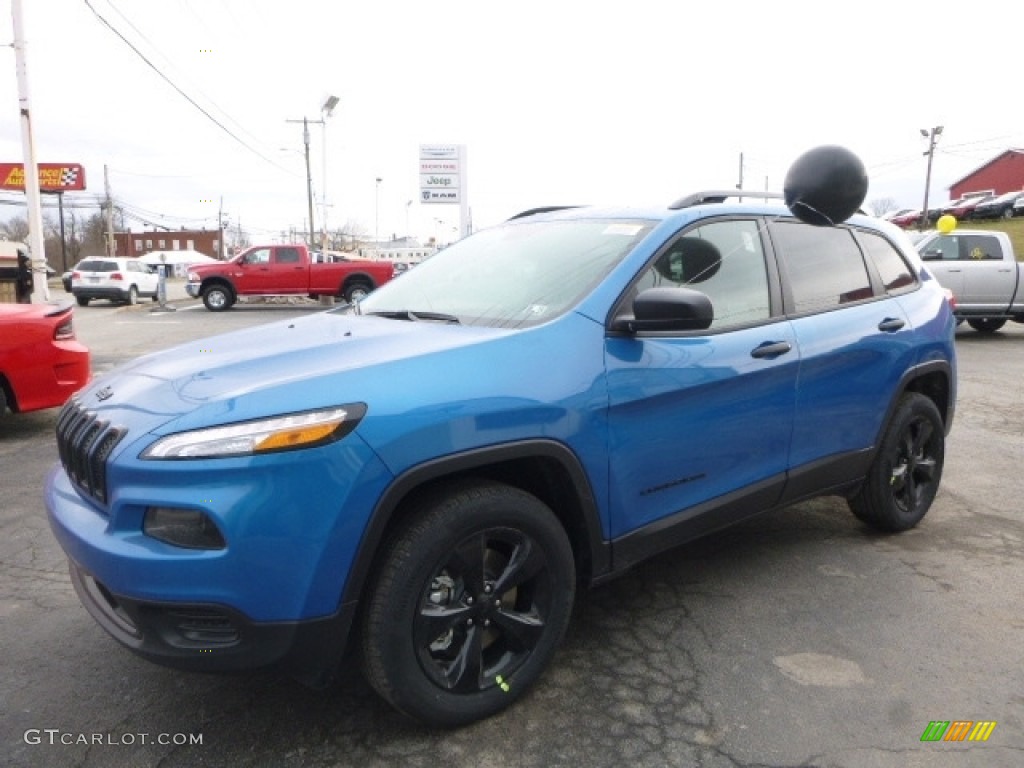 2017 Cherokee Sport 4x4 - Hydro Blue Pearl / Black photo #1