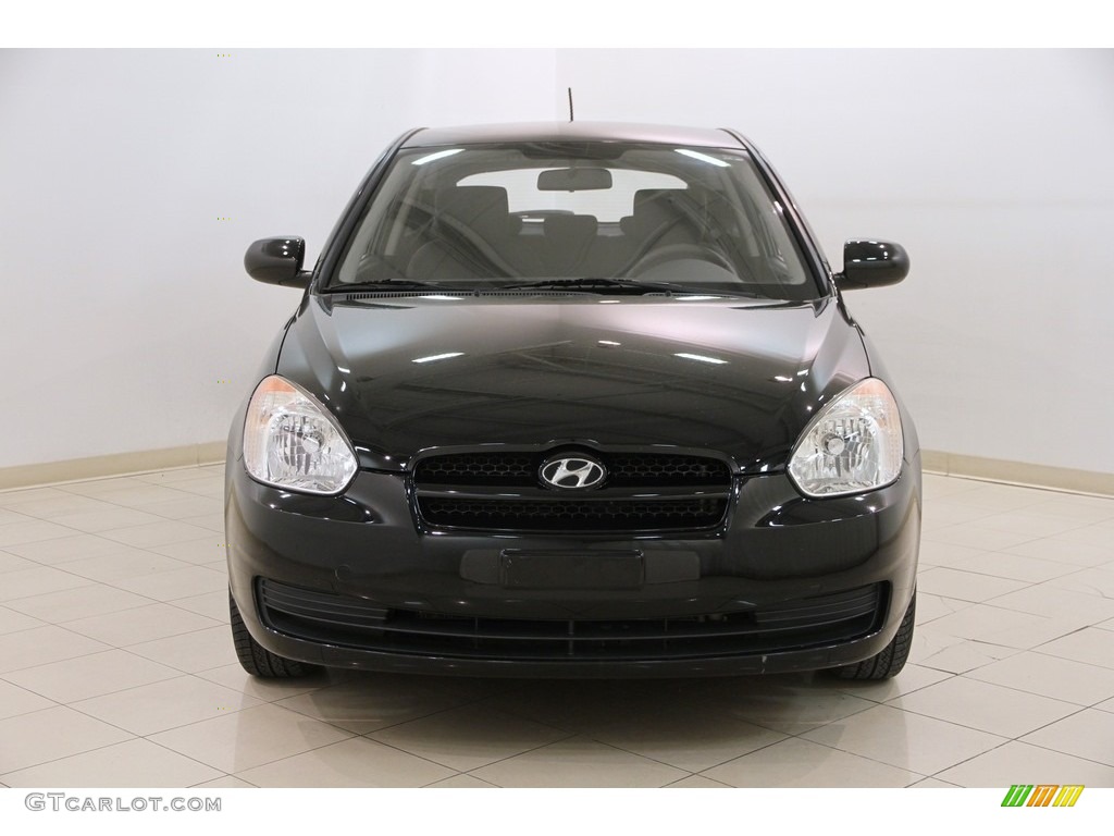 2010 Accent GS 3 Door - Ebony Black / Black photo #2