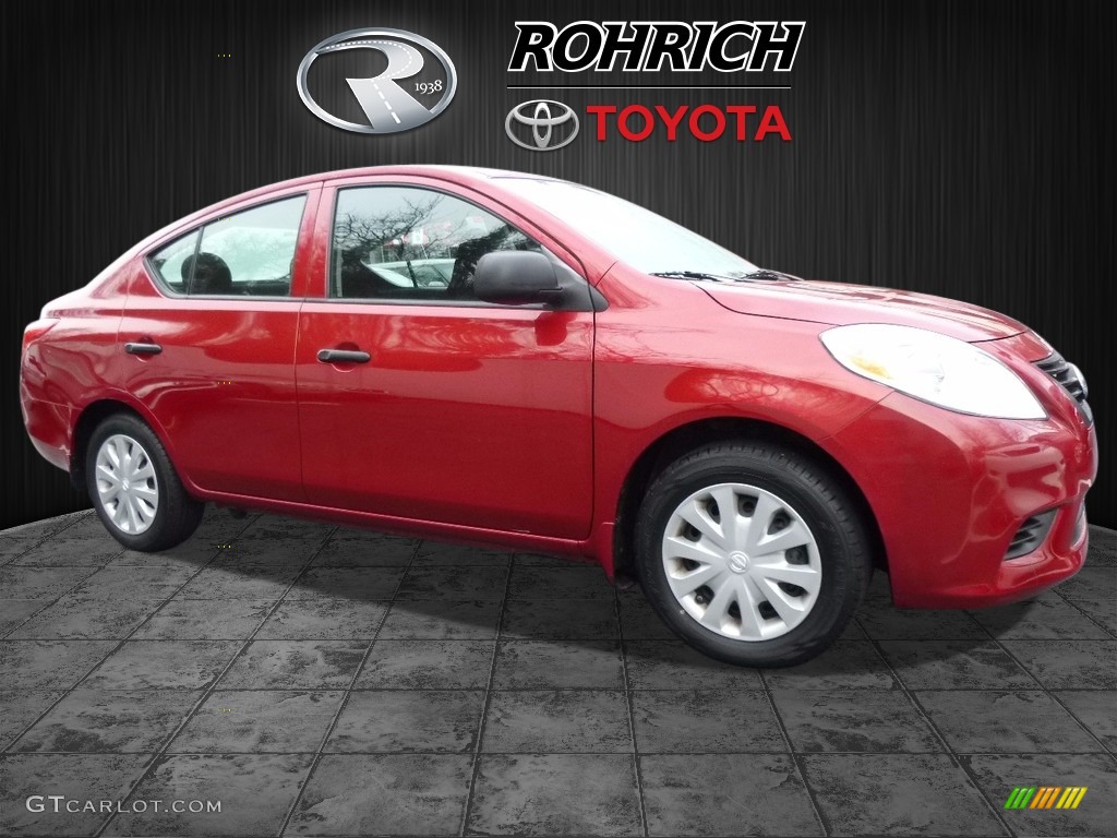 2014 Versa 1.6 S Sedan - Red Brick / Charcoal photo #1