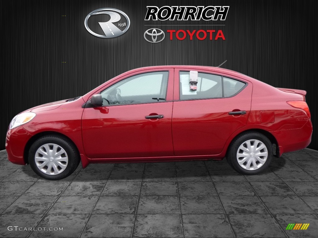 2014 Versa 1.6 S Sedan - Red Brick / Charcoal photo #4