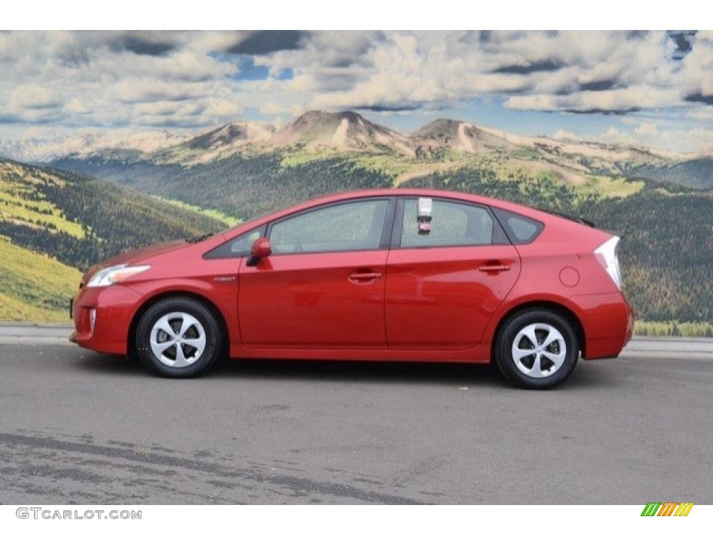 2012 Prius 3rd Gen Four Hybrid - Barcelona Red Metallic / Bisque photo #6