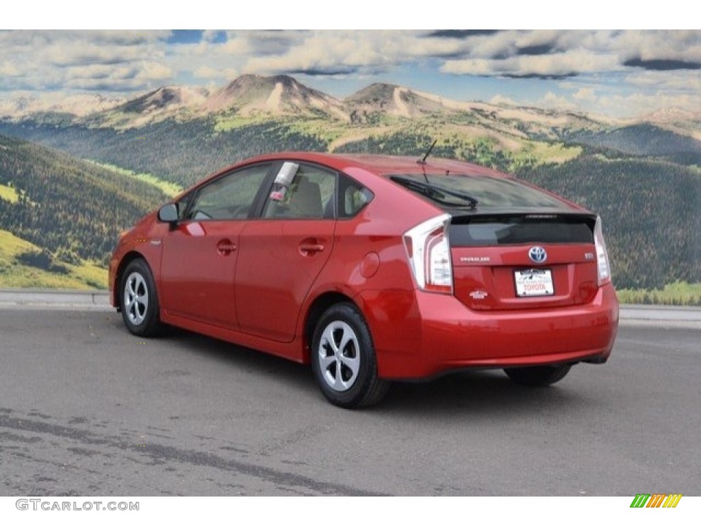 2012 Prius 3rd Gen Four Hybrid - Barcelona Red Metallic / Bisque photo #7