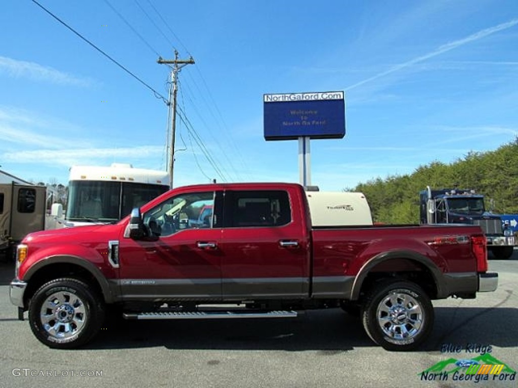 2017 F350 Super Duty Lariat Crew Cab 4x4 - Ruby Red / Camel photo #2