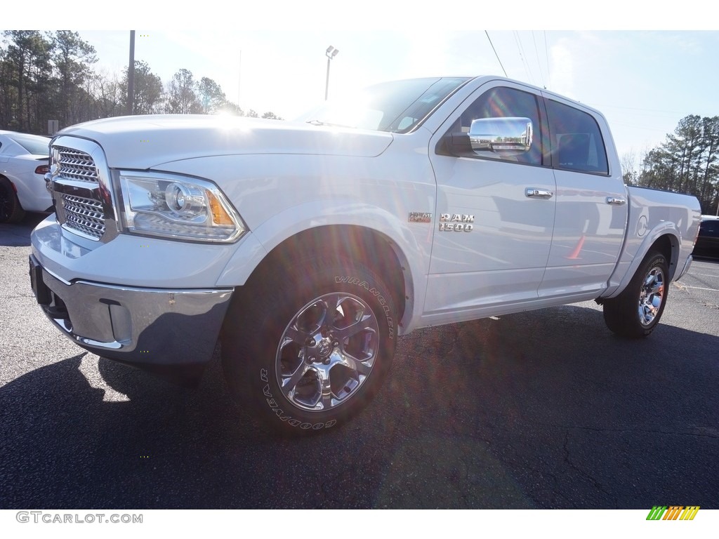 2014 1500 Laramie Crew Cab 4x4 - Bright White / Canyon Brown/Light Frost Beige photo #3