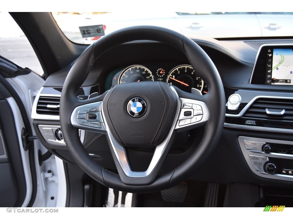 2017 BMW 7 Series 750i xDrive Sedan Black Steering Wheel Photo #118716087