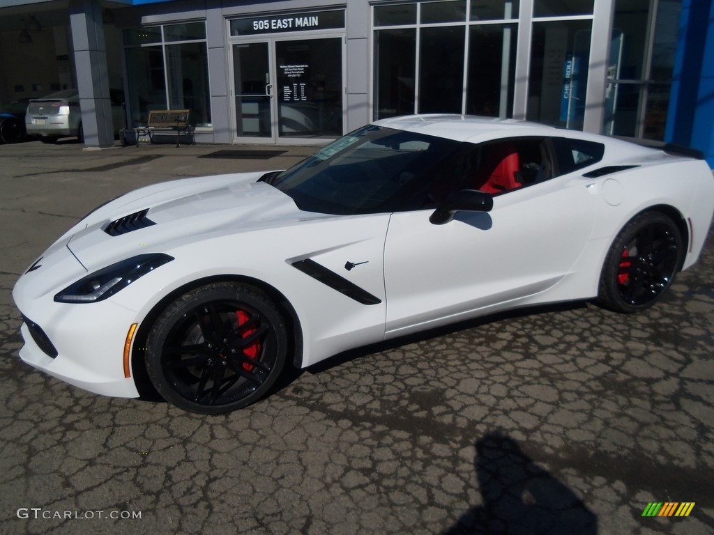 2017 Corvette Stingray Coupe - Arctic White / Adrenaline Red photo #1