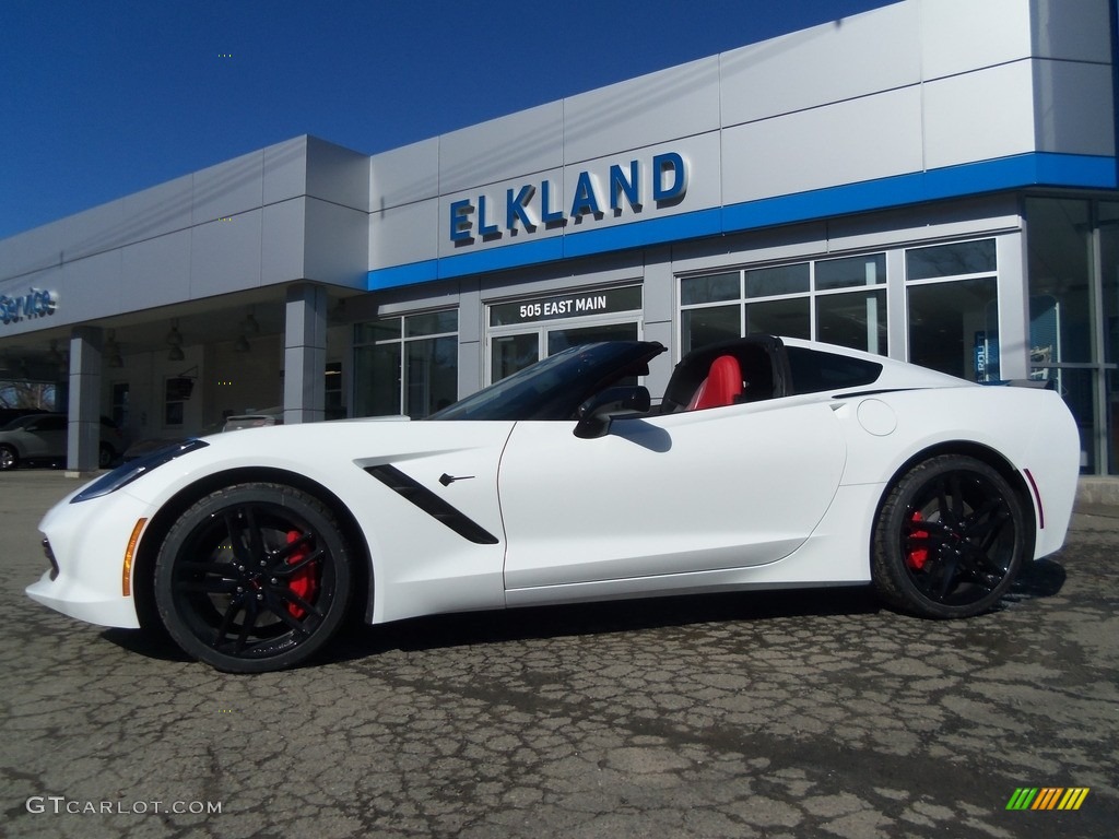 2017 Corvette Stingray Coupe - Arctic White / Adrenaline Red photo #19