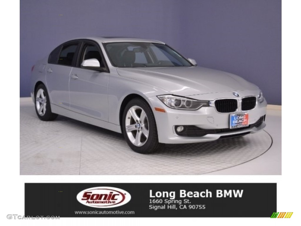 2014 3 Series 328d Sedan - Glacier Silver Metallic / Black photo #1