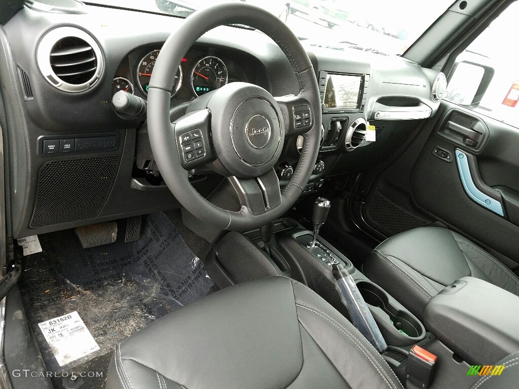 Black Interior 2017 Jeep Wrangler Unlimited Rubicon 4x4 Photo #118726767