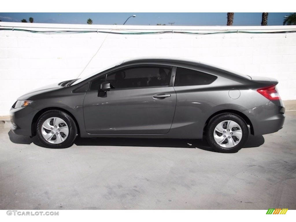 2013 Civic LX Coupe - Polished Metal Metallic / Black photo #10