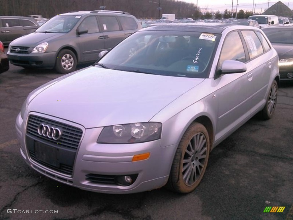 2008 A3 2.0T - Ice Silver Metallic / Black photo #1