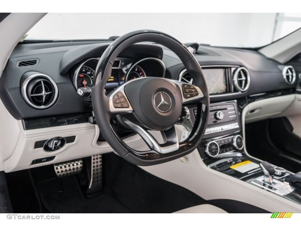 2017 Mercedes-Benz SL 450 Roadster Crystal Grey/Black Dashboard Photo #118734605