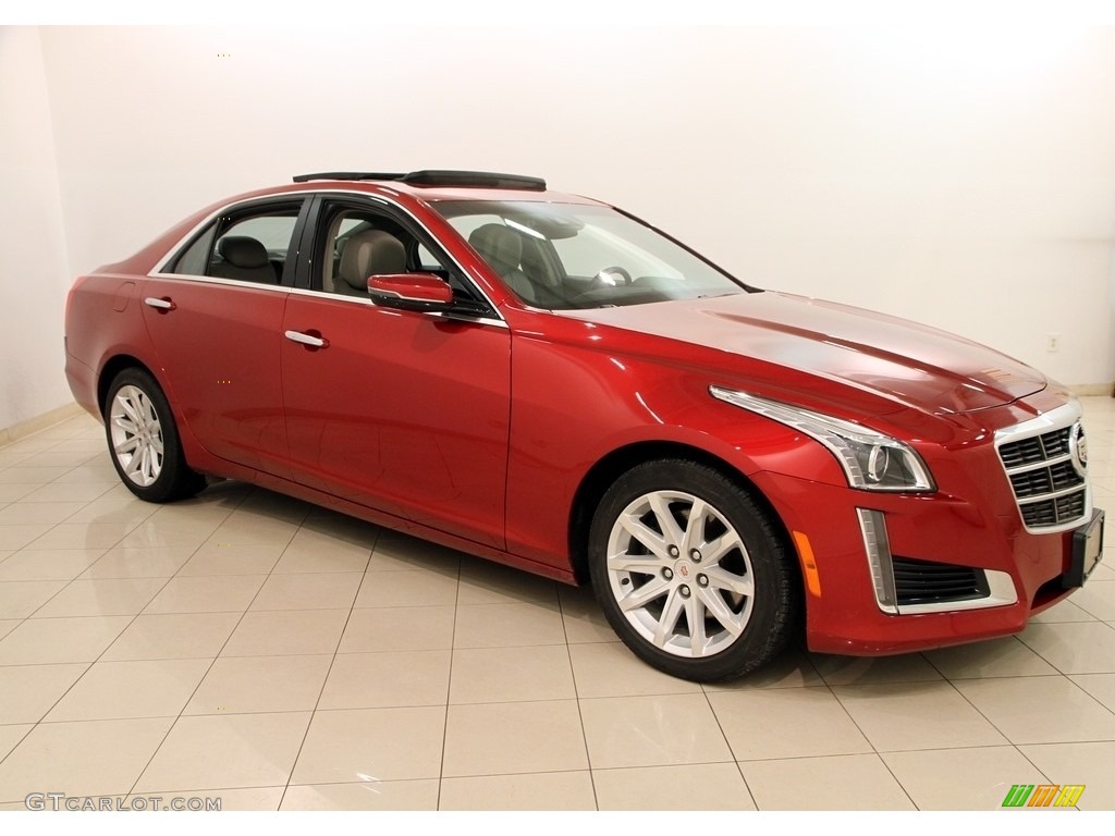 2014 CTS Luxury Sedan AWD - Red Obsession Tintcoat / Light Platinum/Jet Black photo #1