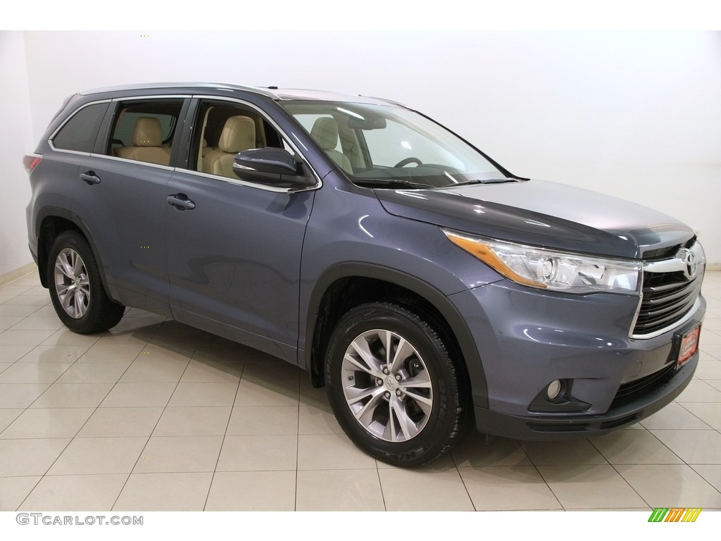 2015 Highlander XLE AWD - Shoreline Blue Pearl / Almond photo #1