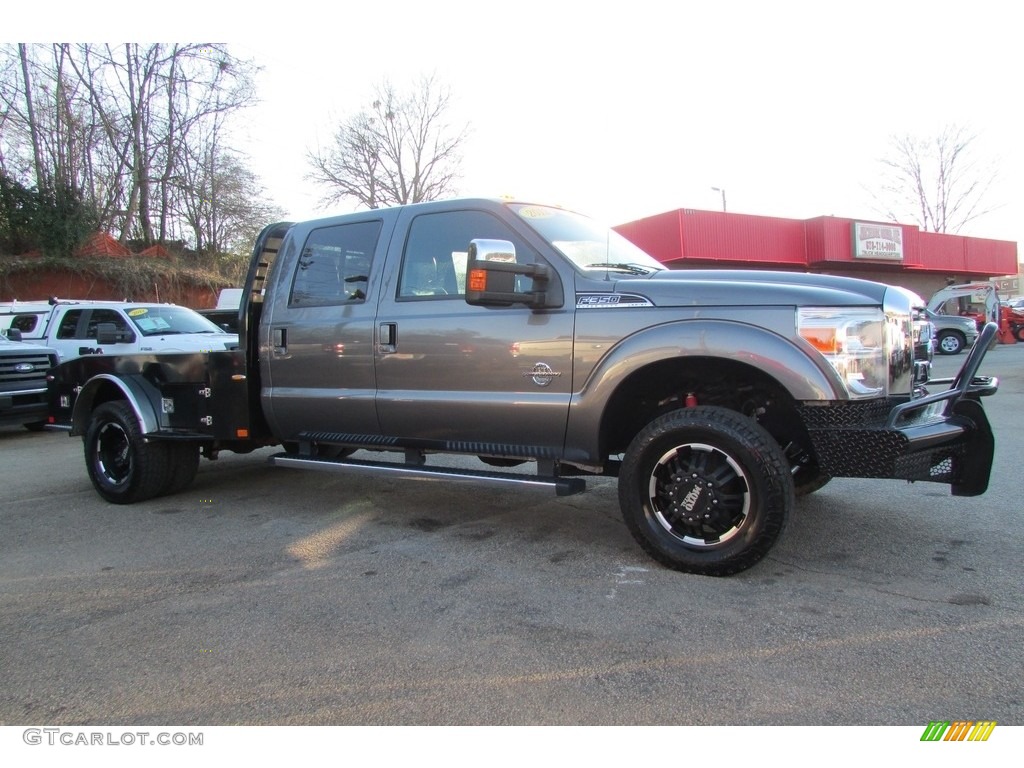 2012 F350 Super Duty Lariat Crew Cab 4x4 Dually - Sterling Grey Metallic / Steel photo #4